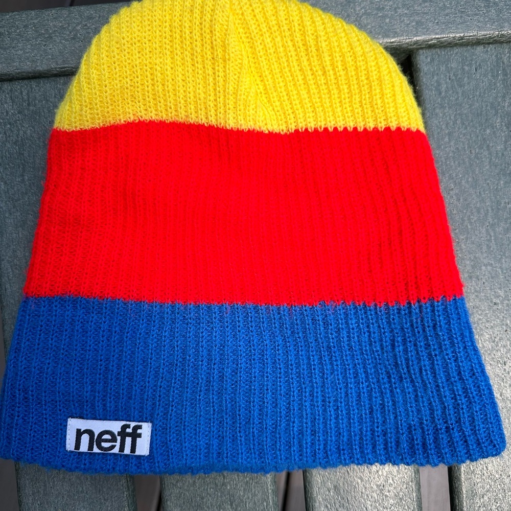 Bright Primary Color Soft Neff Beanie. Like New Condition